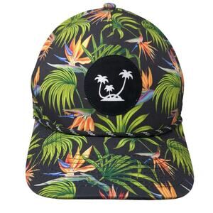 Palm Tree Snapback Trucker Hat Multi One Size Adjustable Tropical Print Pukka